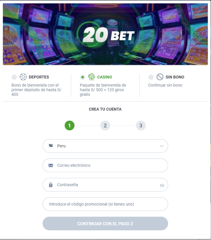 registro 20bet