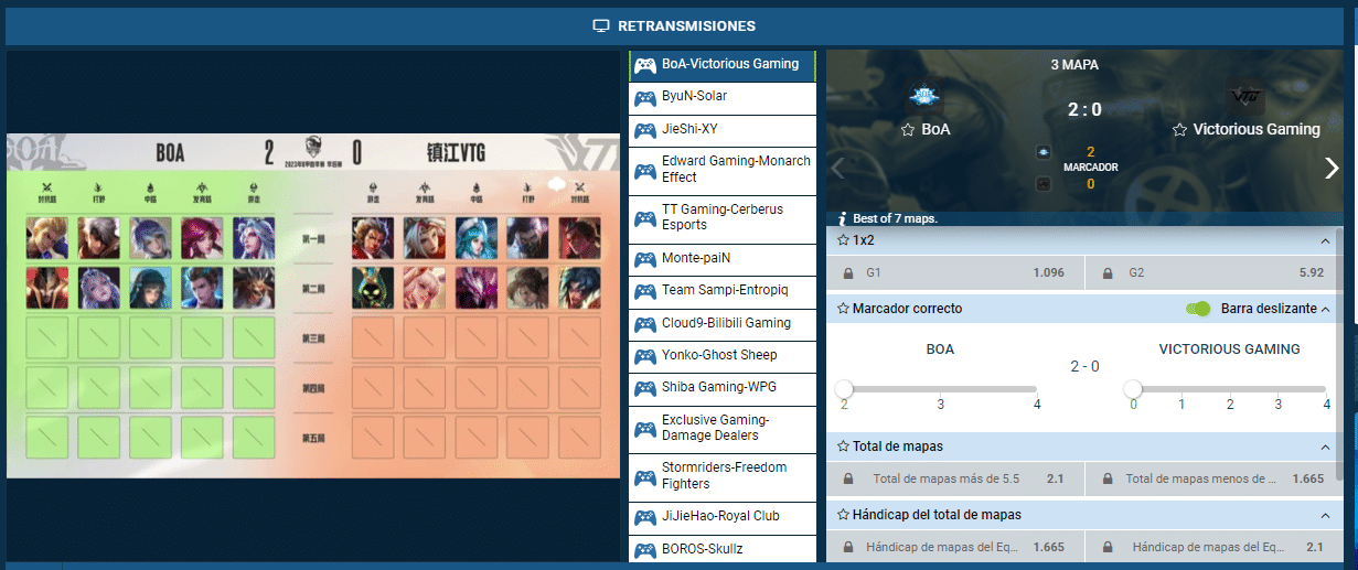 1xbet esports en vivo